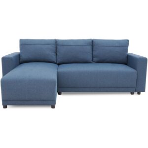 Best Mobilier Canape d'angle reversible convertible 4 places en tissu bleu