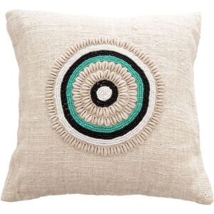 My Bliss Home Housse de coussin avec deco en coquillages, 50x50 cm