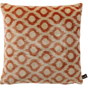 Hoii Coussin orange en velours 45x45 cm avec motif