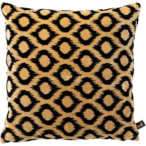 Hoii Coussin noir en velours 45x45 cm avec motif