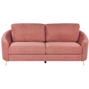 Beliani Canape 3 places 3 personnes en polyester rose