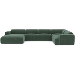 Sia Home Canape panoramique gauche velours texture vert emeraude