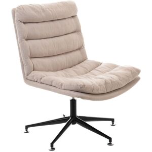 Hellin Fauteuil contemporain pivotant beige avec pied central