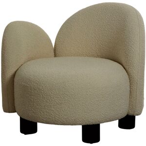 House Nordic Fauteuil accoudoir gauche en tissu bouclette ecru