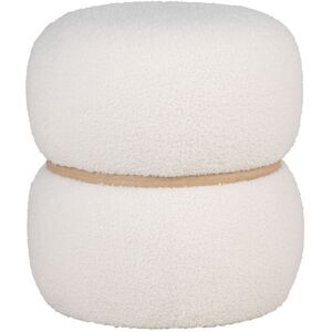 House Nordic Pouf rond en tissu bouclette D38cm blanc