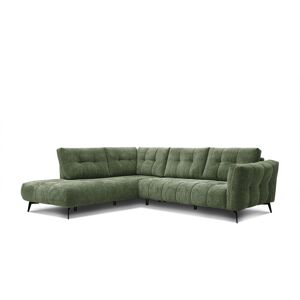 Courtois Laville Canape d'angle gauche 5 places tissu vert