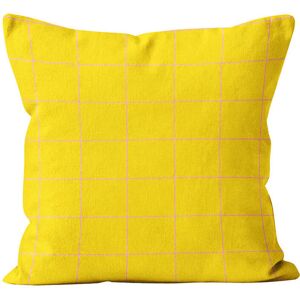 Coast And Valley Coussin motif velours jaune rose 60x60cm