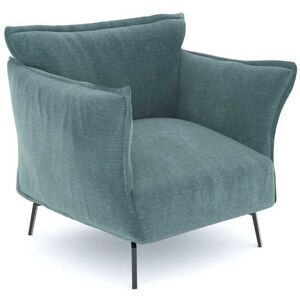 Sia Home Fauteuil velours texture bleu ocean