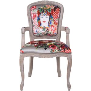 Mathi Design Fauteuil bergere en velours rouge