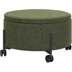 Hübsch Pouf en acrylique, polyester et acier vert