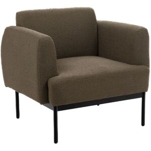 Hellin Fauteuil contemporain aux lignes droites en tissu bouclette