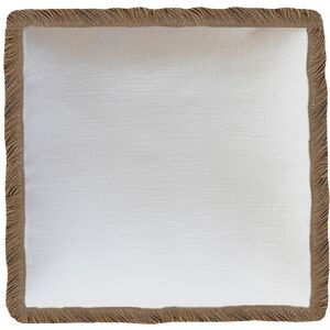 MX HOME Coussin en coton lave + franges jute