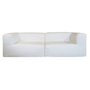 MX HOME Canape modulable - Dehoussable 3 places - Coton lave blanc