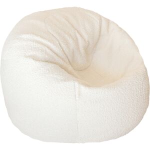 MX HOME Pouf en bouclette blanc creme