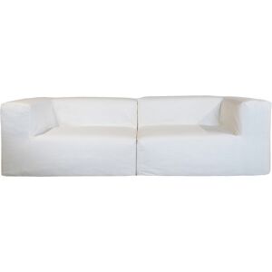 MX HOME Housse Coton lave blanc pour canape-Taille 3 Places