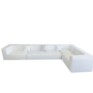 MX HOME Housse Coton lave blanc pour canape-Taille 5/6 Places angle