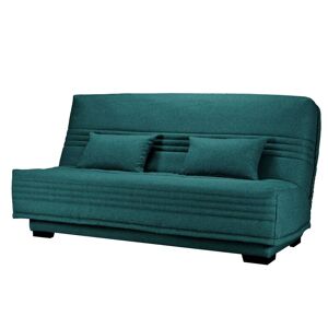 CAMIF Banquette clic-clac, matelas 17 cm en tissu polyester bleu canard