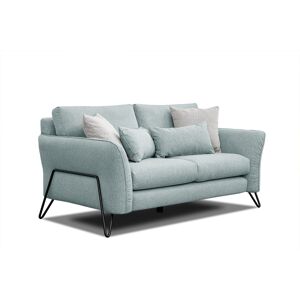 Courtois Laville Canape droit 2 places tissu bleu turquoise