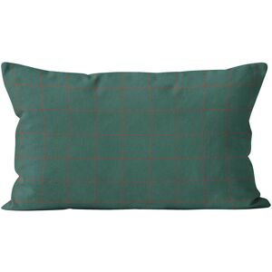 Coast And Valley Coussin imprime a carreaux velours vert rouge 40x67cm