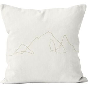 Coast And Valley Coussin dessin en velours beige 60x60cm