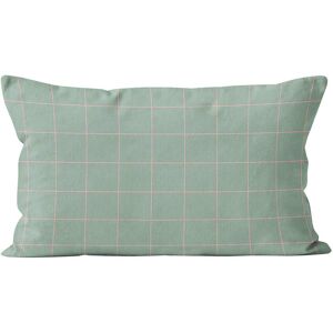 Coast And Valley Coussin a carreaux velours vert rose 40x67cm