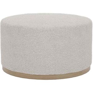 Potiron Paris Grand pouf rond ottoman en bouclette blanche