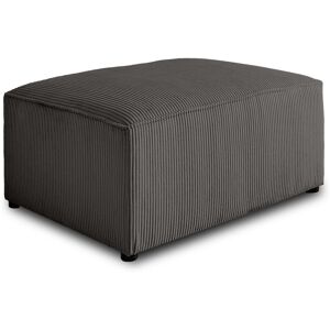 Best Mobilier Pouf en velours côtele gris