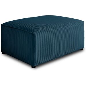 Best Mobilier Pouf en velours côtele bleu ardoise