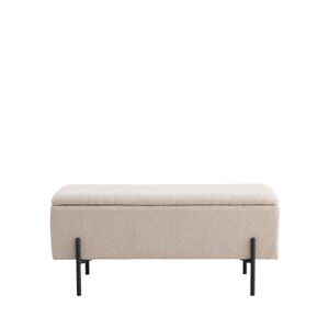 House Nordic Banc coffre en tissu bouclette et metal L95cm beige