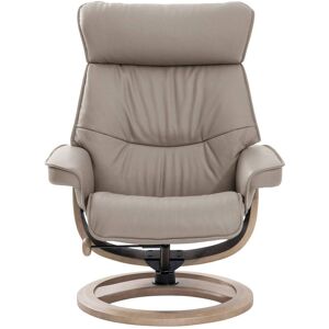 CAMIF Fauteuil de relaxation avec repose pieds en cuir beige