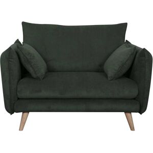 CAMIF Fauteuil XXL tissu velours 1 place Vert Cedre