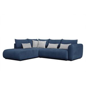 Courtois Laville Canape d'angle gauche 5 places bleu avec le couchage