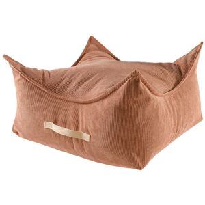 MeowBaby® Pouf en Velours Côtele Carre pour enfants 60x60x35 cm Brique