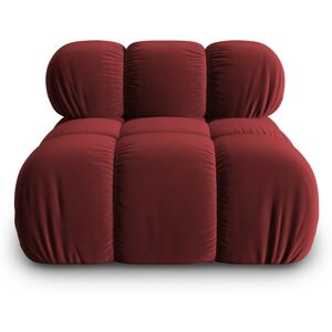 Micadoni Home Chauffeuse en tissu velours rouge fonce