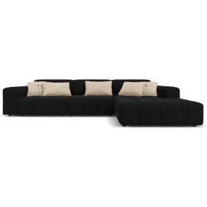 CXL by Christian Lacroix Canape d'angle droit 4 places en tissu velours noir