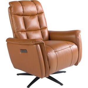 Angel Cerda Fauteuil pivotant en cuir marron