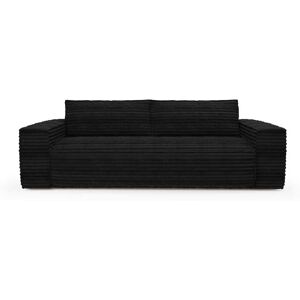 Sia Home Canape convertible express dunlopillo velours côtele XXL noir 140cm