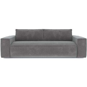 Sia Home Canape convertible express dunlopillo velours texture gris 140cm