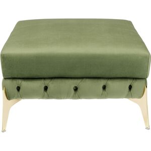 Kare Design Repose-pieds en velours vert et acier dore