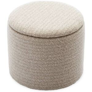 sweeek Pouf blanc en tissu avec rangement plaids, coussins