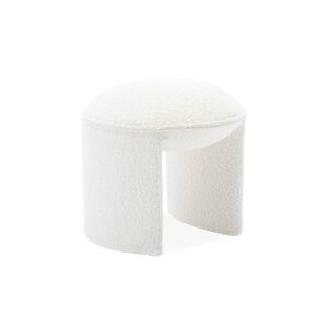 sweeek Tabouret/pouf en bouclette texturee blanche