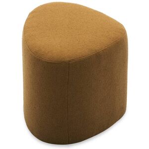 sweeek Tabouret, pouf galet en tissu couleur moutarde