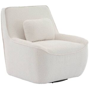 sweeek Fauteuil pivotant 360°bouclette texturee blanc