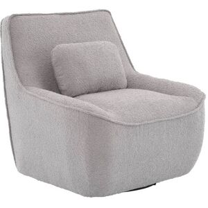 sweeek Fauteuil pivotant 360°bouclette texturee gris clair