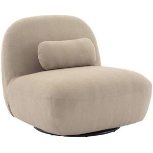 sweeek Fauteuil pivotant, bouclette texturee taupe