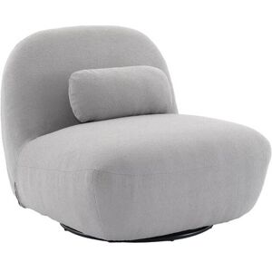 sweeek Fauteuil pivotant, bouclette texturee gris clair