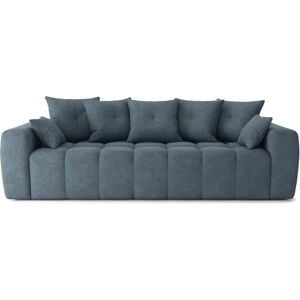 Atelier Baïta Canape droit convertible en tissu 3 places bleu gris