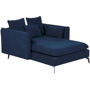 Beliani Chaise longue en tissu bleu