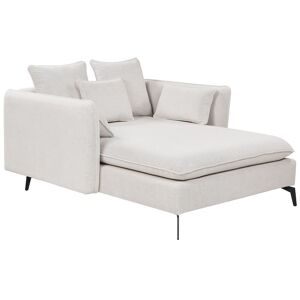 Beliani Chaise longue en tissu beige clair