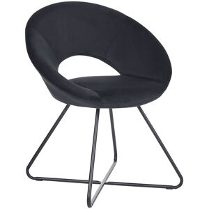 Beliani Chaise design en velours noir